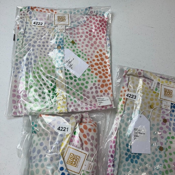 NWT Emily McCarthy Proper Blouse Top Womens Sz Small Bubbly Short Sleeve Tencel - Picture 11 of 11